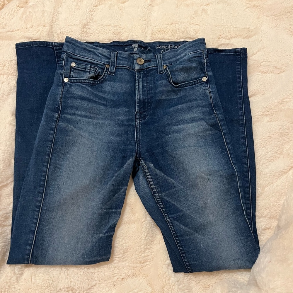 7 for all mankind mid rise ankle skinny denim